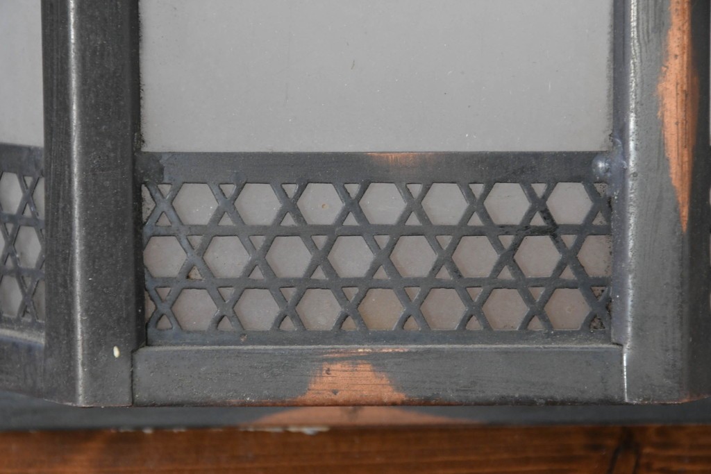 和製アンティーク　幾何学模様が印象的なウォールライトカバー2個セット　(R-086990)