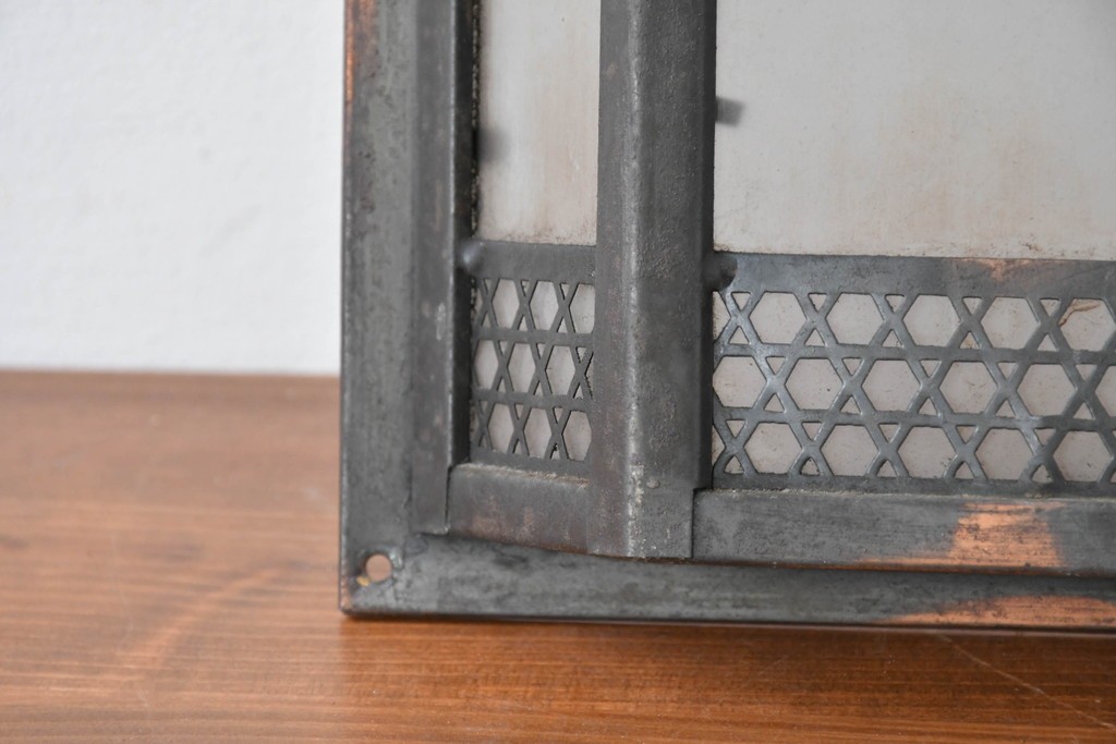 和製アンティーク　幾何学模様が印象的なウォールライトカバー2個セット　(R-086990)