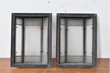 和製アンティーク　幾何学模様が印象的なウォールライトカバー2個セット　(R-086990)