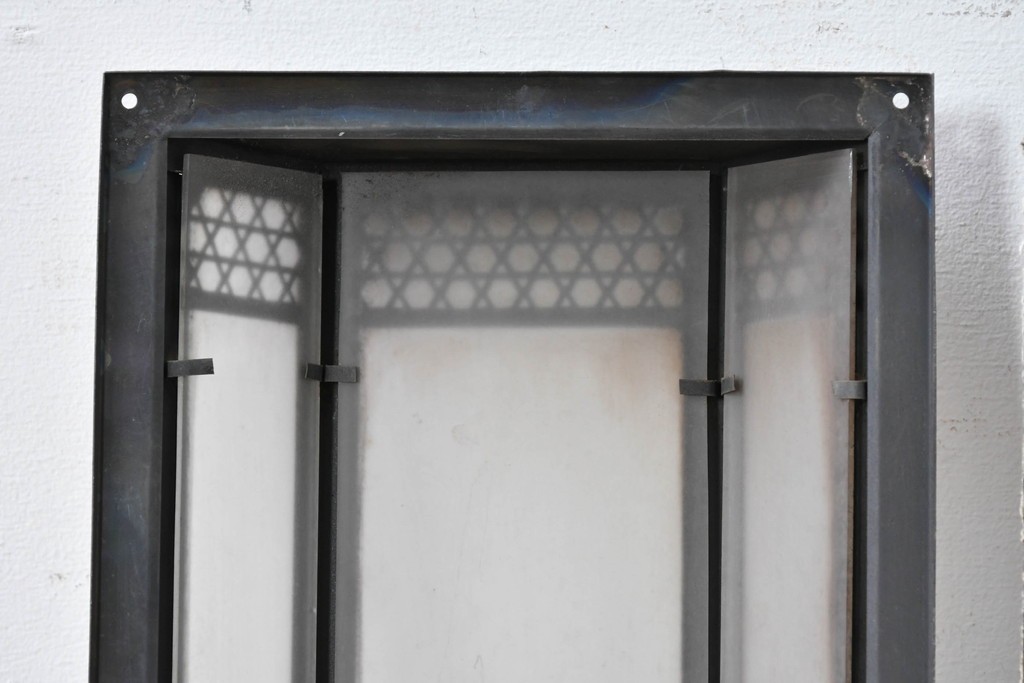 和製アンティーク　幾何学模様が印象的なウォールライトカバー2個セット　(R-086990)