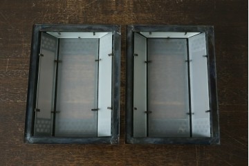 和製アンティーク　幾何学模様が印象的なウォールライトカバー2個セット　(R-086990)