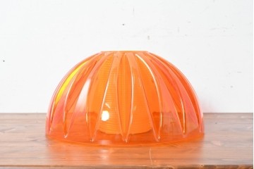 《引っ掛けシーリング式ペンダントライト加工費込み》和製ヴィンテージ　ナショナル(National、松下電工)　昭和レトロ　オレンジ色のペンダントライト　外箱付き　(R-086996)