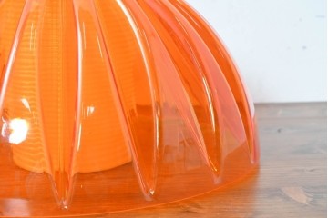 《引っ掛けシーリング式ペンダントライト加工費込み》和製ヴィンテージ　ナショナル(National、松下電工)　昭和レトロ　オレンジ色のペンダントライト　外箱付き　(R-086996)