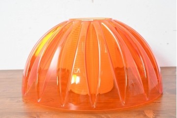 《引っ掛けシーリング式ペンダントライト加工費込み》和製ヴィンテージ　ナショナル(National、松下電工)　昭和レトロ　オレンジ色のペンダントライト　外箱付き　(R-086996)