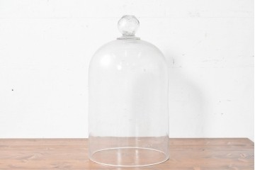 フランスアンティーク　取っ手がアクセントのガラスドーム　(R-086998)