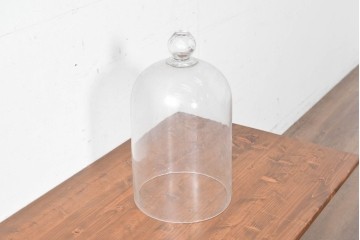 フランスアンティーク　取っ手がアクセントのガラスドーム　(R-086998)