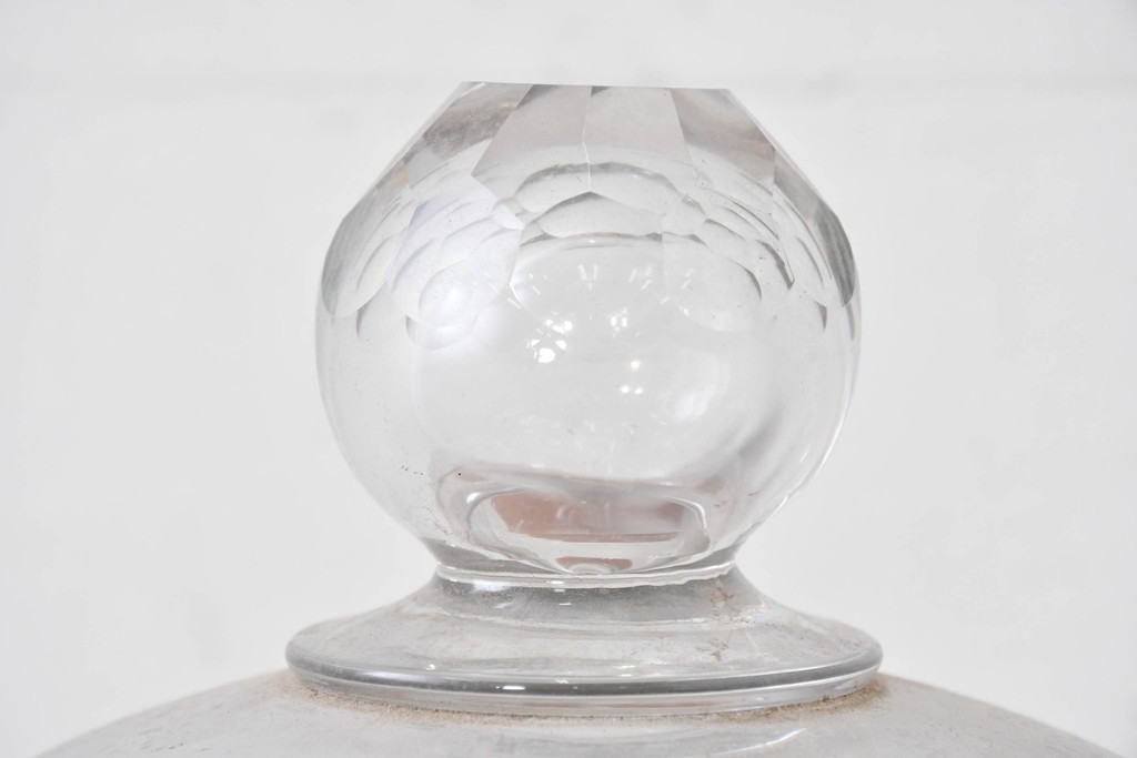 フランスアンティーク　取っ手がアクセントのガラスドーム　(R-086998)