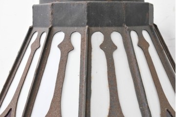 《直結式ペンダントライト加工費込み》　中古　金工職人　飯野歌之助作　ステンドグラスが彩るペンダントライト　(R-087001)