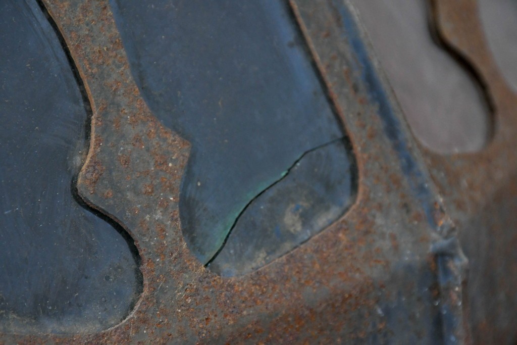 《直結式ペンダントライト加工費込み》　中古　金工職人　飯野歌之助作　ステンドグラスが彩るペンダントライト　(R-087001)