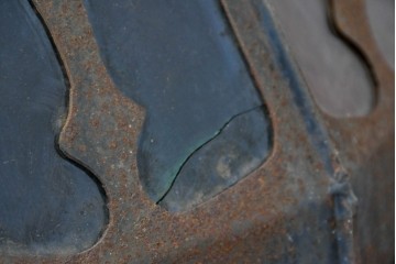 《直結式ペンダントライト加工費込み》　中古　金工職人　飯野歌之助作　ステンドグラスが彩るペンダントライト　(R-087001)