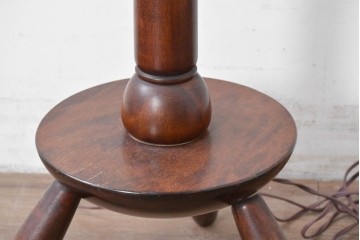 ヴィンテージ照明　松本民芸家具　挽き物の三本脚が目を惹くB型フロアスタンド　(R-087005)