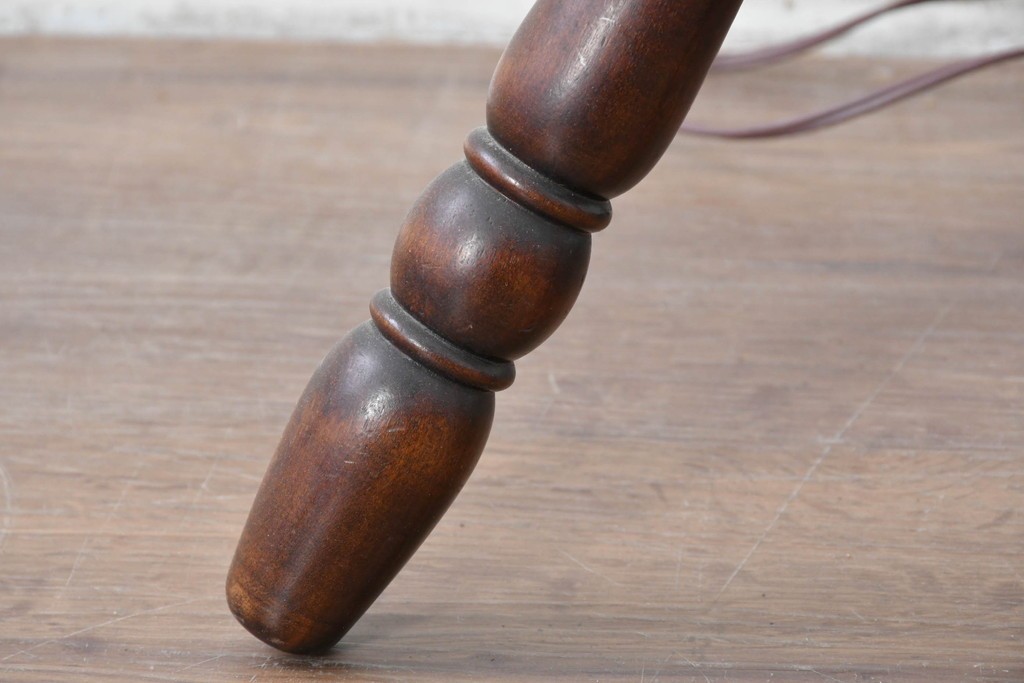 ヴィンテージ照明　松本民芸家具　挽き物の三本脚が目を惹くB型フロアスタンド　(R-087005)