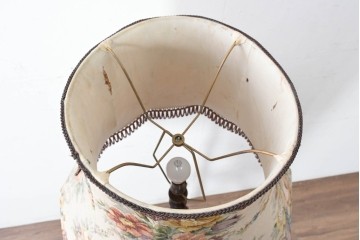 アジアンビンテージ　チーク材　オリエンタルな彫刻が存在感を放つフロアランプ　(R-087006)