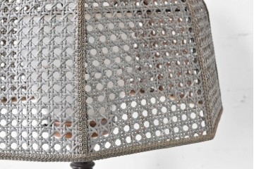 和製ヴィンテージ　希少デザイン　編み込みシェードが印象的なフロアスタンド　(R-087008)