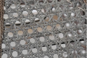 和製ヴィンテージ　希少デザイン　編み込みシェードが印象的なフロアスタンド　(R-087008)