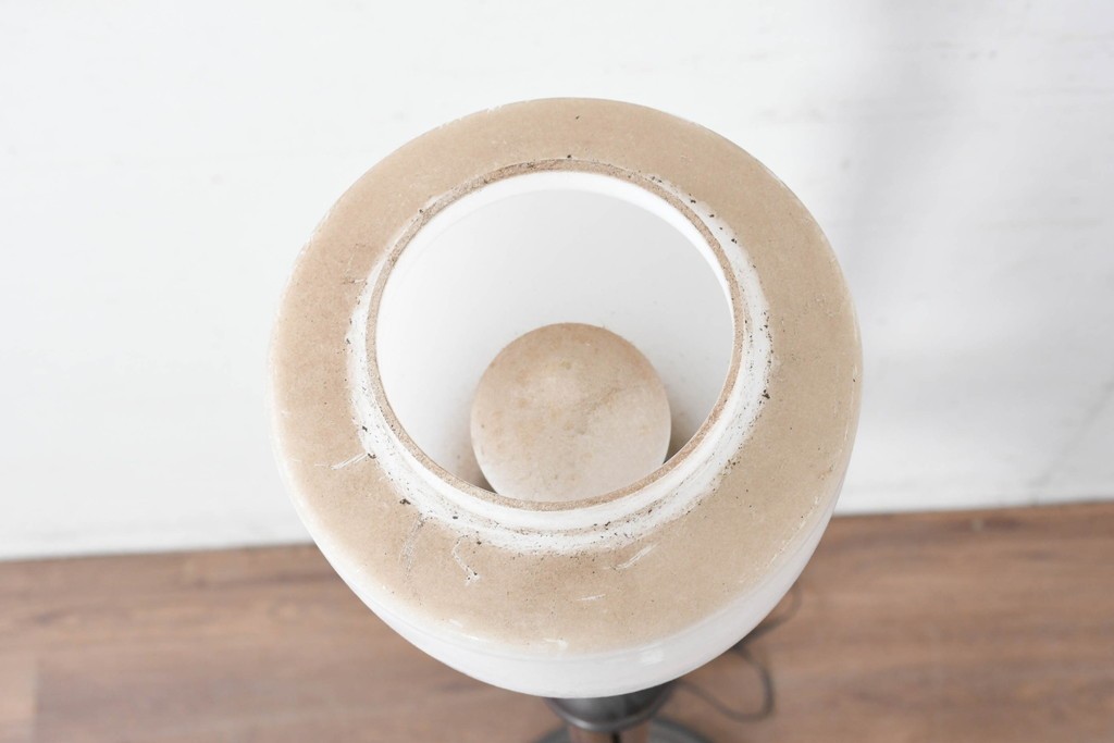 和製ヴィンテージ　希少デザイン　編み込みシェードが印象的なフロアスタンド　(R-087008)