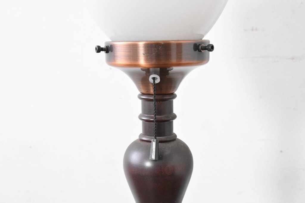 和製ヴィンテージ　希少デザイン　編み込みシェードが印象的なフロアスタンド　(R-087008)