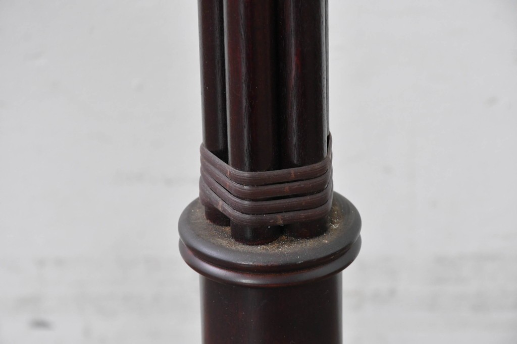 和製ヴィンテージ　希少デザイン　編み込みシェードが印象的なフロアスタンド　(R-087008)