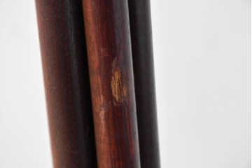 和製ヴィンテージ　希少デザイン　編み込みシェードが印象的なフロアスタンド　(R-087008)