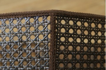 和製ヴィンテージ　希少デザイン　編み込みシェードが印象的なフロアスタンド　(R-087008)