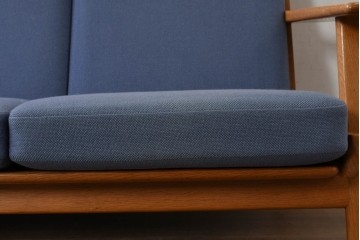 デンマークヴィンテージ　希少!!　GETAMA(ゲタマ)　ILLUMS BOLIGHUS(イルムス・ボリフス)　HAKUHAN MOKUZAI(白半木材)　Hans J. Wegner(ハンス・J・ウェグナー)　GE290　3人掛けソファ　(R-087012)