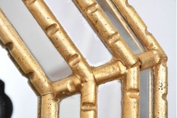 イタリアヴィンテージ　八角形デザインのウォールミラー　(R-087013)