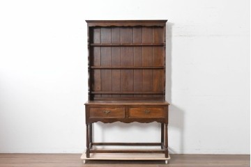 イギリスアンティーク　オーク材　引き出し付きカップボード　(R-087014)