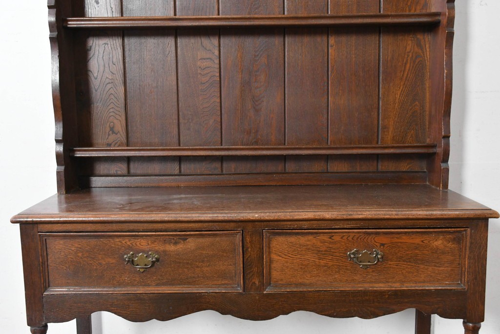 イギリスアンティーク　オーク材　引き出し付きカップボード　(R-087014)