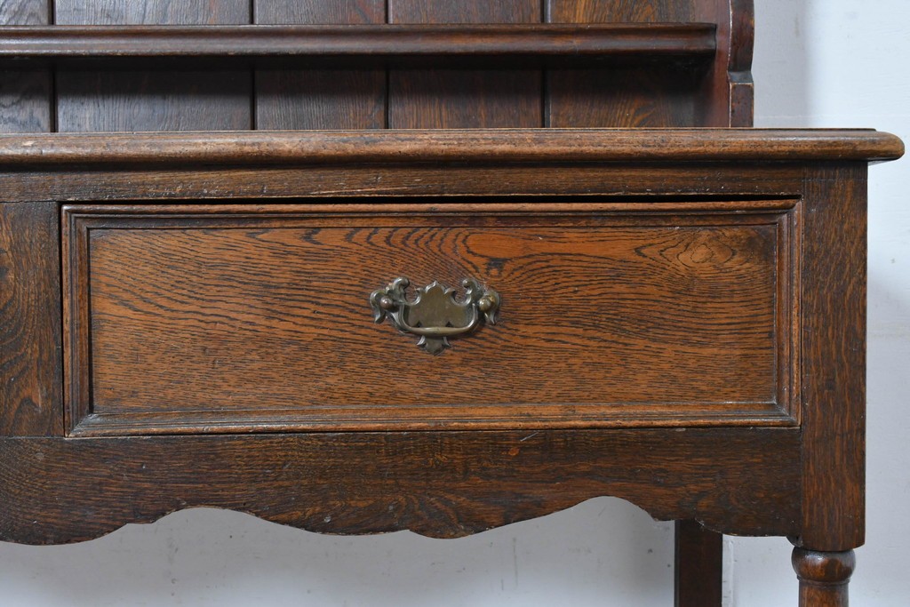 イギリスアンティーク　オーク材　引き出し付きカップボード　(R-087014)