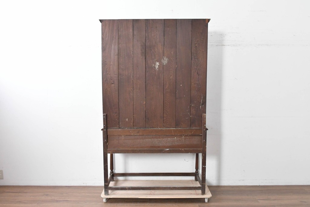 イギリスアンティーク　オーク材　引き出し付きカップボード　(R-087014)