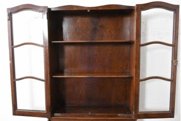 イギリスアンティーク　オーク材　小振りなビューローブックケース　(R-087015)