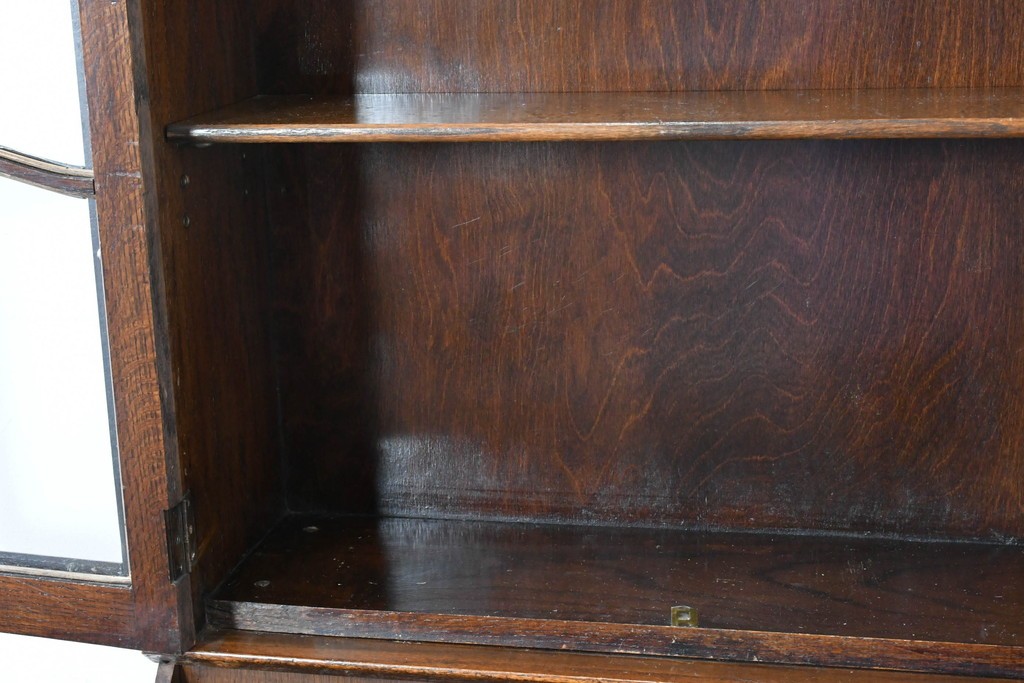 イギリスアンティーク　オーク材　小振りなビューローブックケース　(R-087015)