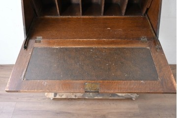 イギリスアンティーク　オーク材　小振りなビューローブックケース　(R-087015)