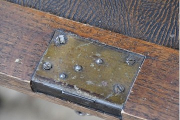 イギリスアンティーク　オーク材　小振りなビューローブックケース　(R-087015)