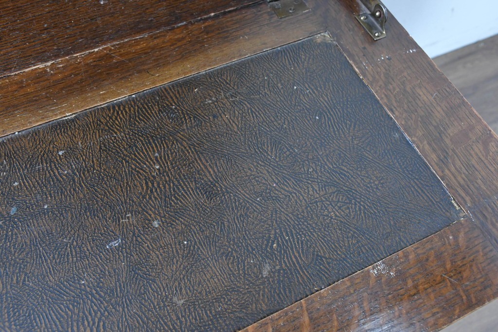 イギリスアンティーク　オーク材　小振りなビューローブックケース　(R-087015)