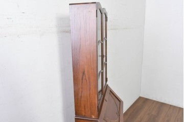 イギリスアンティーク　オーク材　小振りなビューローブックケース　(R-087015)