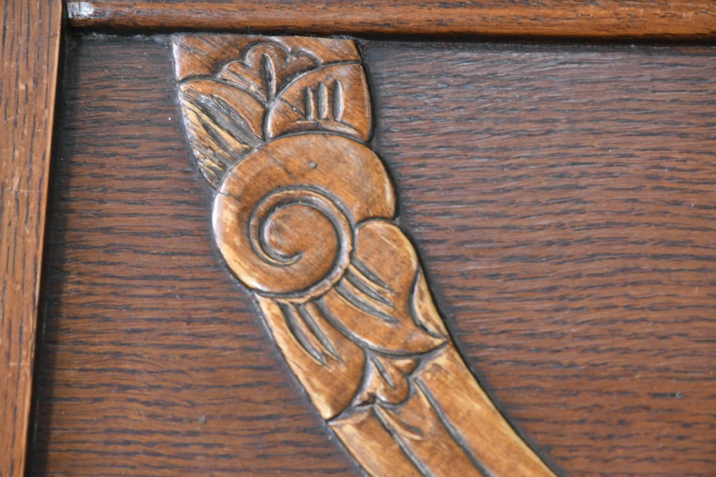 イギリスアンティーク　オーク材　小振りなビューローブックケース　(R-087015)