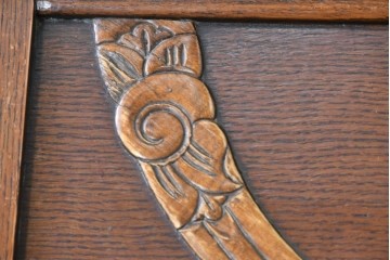 イギリスアンティーク　オーク材　小振りなビューローブックケース　(R-087015)