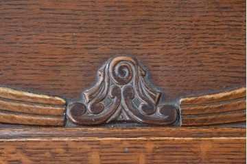 イギリスアンティーク　オーク材　小振りなビューローブックケース　(R-087015)