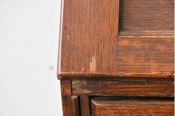 イギリスアンティーク　オーク材　小振りなビューローブックケース　(R-087015)