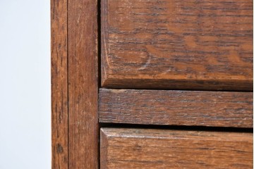 イギリスアンティーク　オーク材　小振りなビューローブックケース　(R-087015)