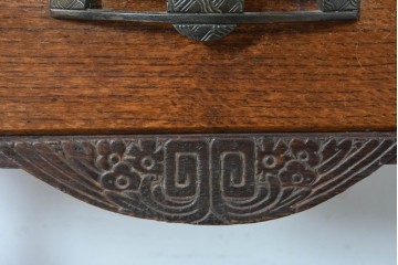 イギリスアンティーク　オーク材　小振りなビューローブックケース　(R-087015)