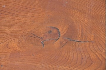 和製ヴィンテージ　両端の力強い柱状の意匠がアクセントの引き出し付き置き床　(R-087017)