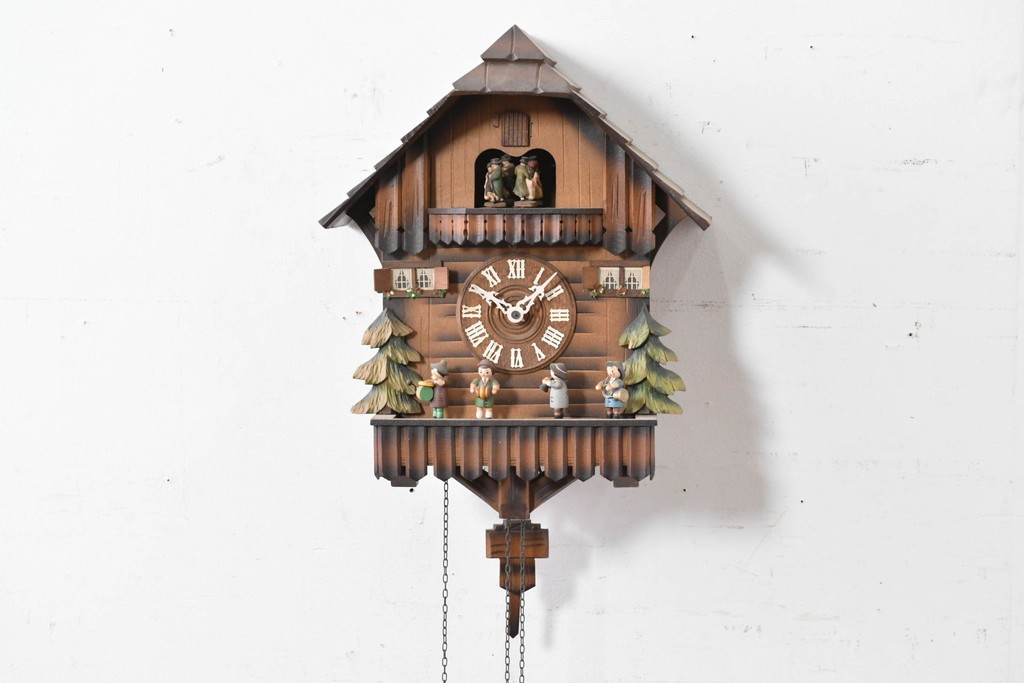 中古　美品　REUGE(リュージュ)　スイス製オルゴール付き　シャレーデザインの鳩時計　(R-087018)