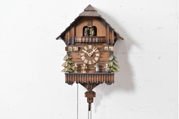 中古　美品　REUGE(リュージュ)　スイス製オルゴール付き　シャレーデザインの鳩時計　(R-087018)