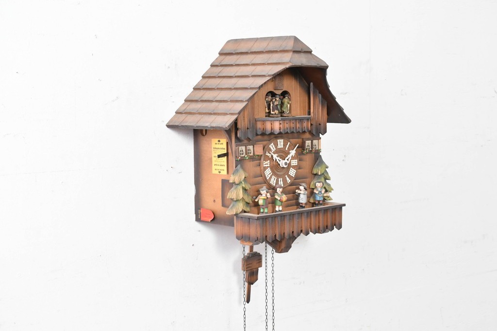 中古　美品　REUGE(リュージュ)　スイス製オルゴール付き　シャレーデザインの鳩時計　(R-087018)