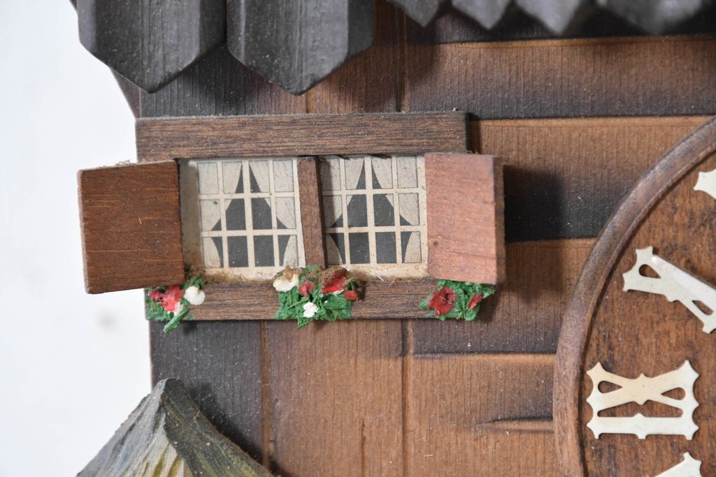 中古　美品　REUGE(リュージュ)　スイス製オルゴール付き　シャレーデザインの鳩時計　(R-087018)