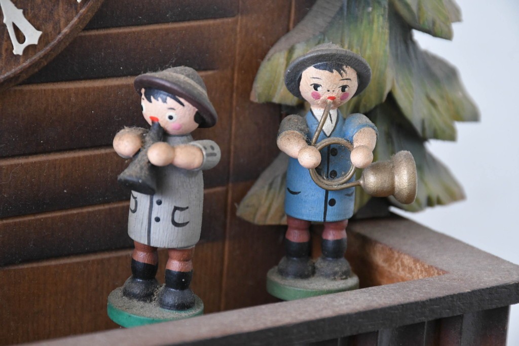 中古　美品　REUGE(リュージュ)　スイス製オルゴール付き　シャレーデザインの鳩時計　(R-087018)