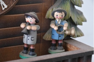 中古　美品　REUGE(リュージュ)　スイス製オルゴール付き　シャレーデザインの鳩時計　(R-087018)