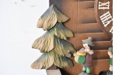 中古　美品　REUGE(リュージュ)　スイス製オルゴール付き　シャレーデザインの鳩時計　(R-087018)